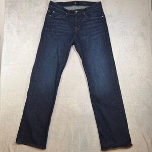 7 For All Mankind Austyn Relaxed Straight Leg Jeans Dark Wash Blue 34 7T046922